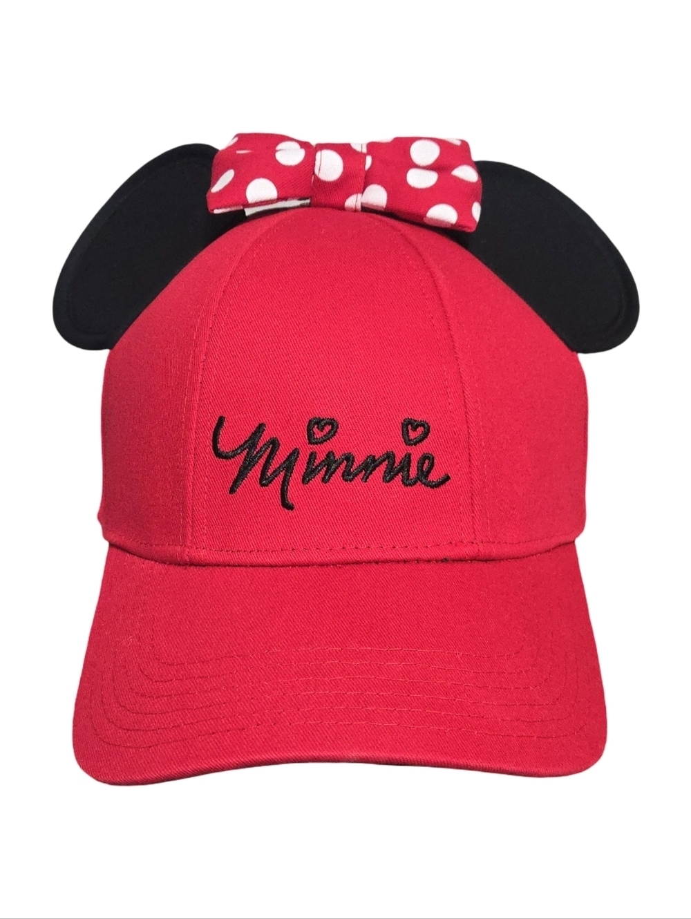 Disny Minnie Red Polka Bow Ear Baseball Cap